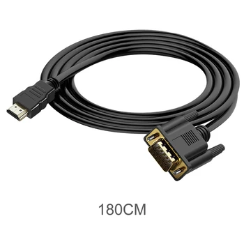 1.8 m HDMI VGA kablosu HDMI VGA kablosu Kablosu Ses Video HDMI erkek VGA erkek kablo Monitör HDTV Projektör