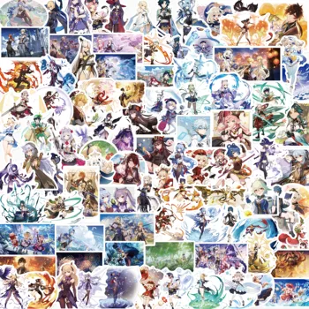 10/50/100 adet Anime Genshin Darbe Oyunu Çıkartmalar Karikatür Su Geçirmez Çocuk Oyuncak Dizüstü Motosiklet Kaykay Araba Telefon Sticker