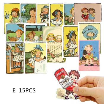 15 ADET vintage sevimli bebek Çıkartmalar El Sanatları Ve Scrapbooking çıkartmaları çocuk oyuncakları kitap Dekoratif sticker DIY Kırtasiye
