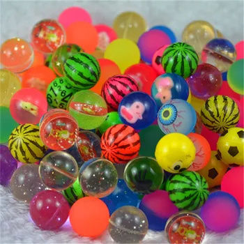 20 adet/30 adet/50 adet/80 adet/100 adet Komik oyuncak 32MM zıplayan Karışık renkler Kabarık Topu çocuk elastik lastik top şişme oyuncak