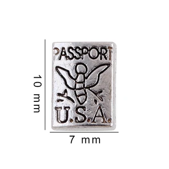 20 Adet/grup Pasaport Alaşım Yüzen Takılar El yapımı DIY Cam Madalyonlar