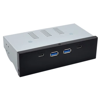 5.25 İnç masaüstü bilgisayar Ön Panel Yerleştirme İstasyonu VL820 TİP-C + A (2A2C) USB 3.1 Hub İle Sata15pin To 4Pin Güç Kablosu