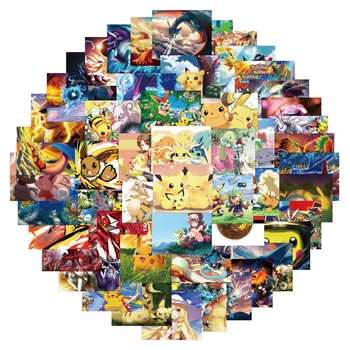 50 Yeni Karikatür Sevimli Pokemon Pikachu çocuk Kırtasiye Su Bardağı Su Geçirmez Graffiti Sticker Paketi DIY Oyuncak Kawaii Hediye