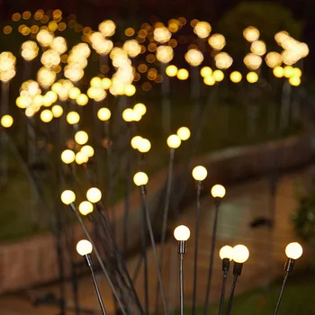 6/8 / 10LED güneş bahçe havai fişek Firefly ışıkları açık su geçirmez LED yeni yıl noel dekorasyon çim ve zemin fiş ışıkları