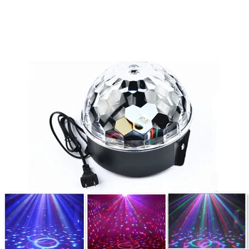 6/9 Renkler ses aktive ışıkları RGB projeksiyon lambası parti DJ disko topu ışık kapalı lambalar kulübü LED sihirli etkisi projektör