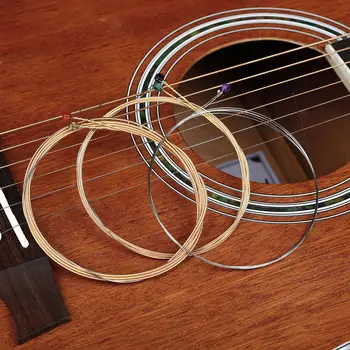 6 adet/ takım Akustik Flok gitar teli 012-053 İnç Çelik Çekirdek Fosfor Bronz Renk Alaşım Tescilli Anti-Pas Ceket