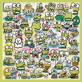 60 adet Keroppi Çıkartmalar Sevimli Kurbağa Graffiti İfade Çıkartmalar çocuk Oyuncakları Sanrio Çıkartmalar Kawaii Etiket Paketi Dizüstü Cilt