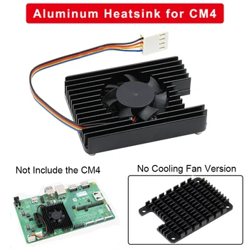 Ahududu Pi CM4 Alüminyum Soğutucu 12V Ayarlanabilir Hız Soğutma Fanı Anten Çentikli İsı Emici Ahududu Pi Hesaplama Modülü 4