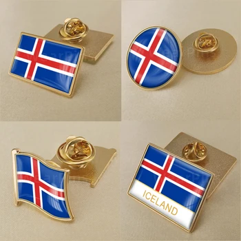 Arması İzlanda İzlandalılar Bayrağı Ulusal Amblemi Ulusal Çiçek Broş Rozetleri Yaka İğneler