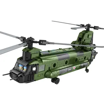 CH-47 Ulaşım Helikopter Chinook Model Tuğla Ordu Silah Fighter Yapı taşları Oyuncak Çocuk Hediye İçin Fighter Serisi askeri 