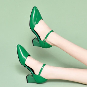 Cresfimix sapato feminino bayanlar yüksek kaliteli pu deri yüksek topuk ayakkabı ofis kadın moda yeşil parti pompaları a5983b