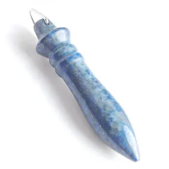Doğal Taş Lapis Lazuli Sarkaç Kolye Kolye Maden Koni Reiki Taş Muska Pendül Kehanet Takı E9002