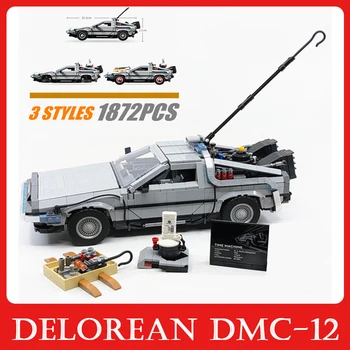 Erkek Geleceğe Dönüş DeLoreaned Araba Yarışı DMC - 12 Zaman Makinesi 10300 Yaratıcı Uzman Moc Tuğla Teknik Modeli Yapı Taşı