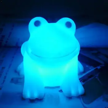 Ev çocuk odası sevimli LED gece lambası malzemeleri renk şekli Bar yatak odası kurbağa ışık odası lamba renkli değişen Y9V0