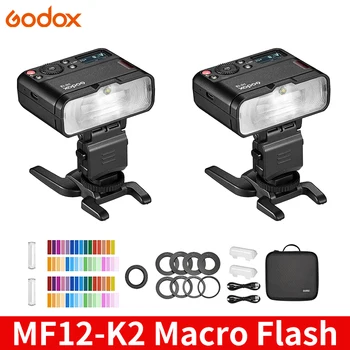 Godox MF12 K2 makro flaş renkli ışık 2.4 GHz kablosuz X sistemi TTL flaş Speedlite Nikon Canon Sony FUJİFİLM Olympus kamera