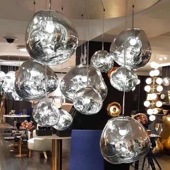 Iskandinav cam abajur LED kolye ışıkları Modern dekor tavan avize oturma odası asılı lamba mutfak ev lav lambası parlaklık