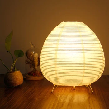 Japon Tarzı Pirinç Kağıt Fener masa lambası Yatak Odası Başucu Gece Lambası Ev Dekorasyon Yaratıcı Kağıt Abajur Masa Lambası