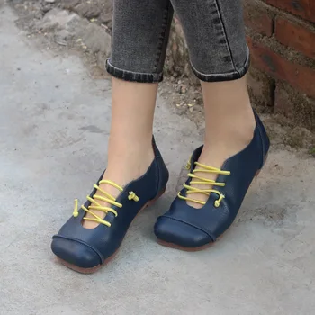 Kadın slip-on ayakkabılar Yaz Bale Daireler 100 % Hakiki Deri kadın Loafer'lar Yumuşak taban Balerin Daireler Kadın Yalınayak Ayakkabı