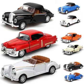 Klasik Arabalar 1/32 Ölçekli Model Alaşım Diecast Simülasyon Geri Çekin Cabrio Araç Erkek Çocuk Koleksiyonu