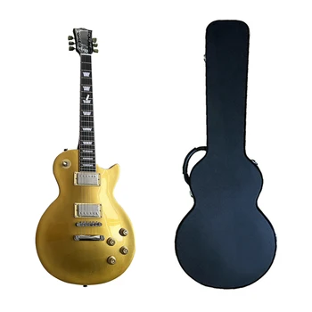 Klasik elektro gitar, usta altın tozu gitar, profesyonel performans için özel, eve ücretsiz teslimat.