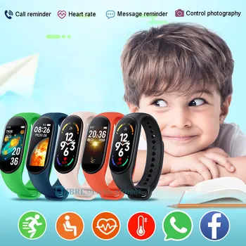M7 Çocuk Çocuk akıllı saat Erkek Kız Spor Smartwatch IP67 Su Geçirmez Bilezik Çocuk Spor Android IOS Smart-Watch10-18