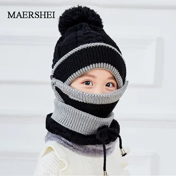 MAERSHEI çocuk şapkası erkek kış artı kadife kalın sıcak earmuffs kadın bebek şapka yaka seti Çocuklar kasketleri kap