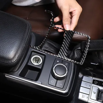 Mercedes Benz G Sınıfı için W463 2013-2018 Yumuşak karbon fiber Merkezi Kontrol Multimedya Modu Düğmesi Paneli Çerçeve Araba Aksesuarları