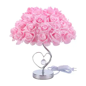 Modern düğün dekorasyon masa lambası sevgililer Günü Hediyesi evlilik yatak odası başucu masa lambası yaratıcı Güller çiçek ışık