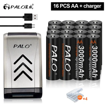 PALO 1.2 V AA HR6 NİMH Pil 1.2 V AA Nİ-MH şarj edilebilir pil AA yeniden şarj Bateria AA Celİ İle 1.2 V AA AAA pil şarj cihazı