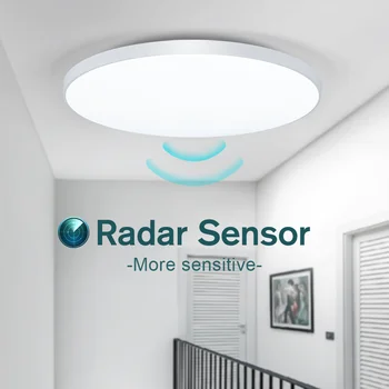 Radar Sensörü Tavan Lambası LED Hassas Hareket sensör ışıkları Koridor için 15W 20W 40W Soğuk Beyaz Tavan ışıkları Odası Koridor