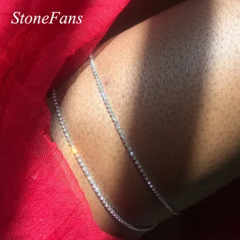 Stonefans Bling Taklidi Uyluk Bacak Zinciri Takı Vücut Zinciri Kadınlar için Basit Kristal Demeti Bacak Takı noel hediyesi