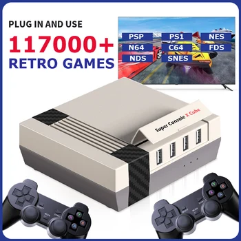 Süper Konsol X Küp Retro video oyunu Konsolları İçin 117000 Oyunları İle PS1 / PSP / N64 / Arcade Taşınabilir Oyun Oyuncu Tak Ve Çalıştır