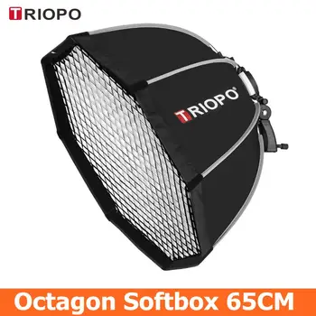 TRIOPO 65cm yumuşak Kutu Sekizgen Şemsiye Softbox İçin Petek İzgara ile Godox Flaş speedlite fotoğraf stüdyosu aksesuarları
