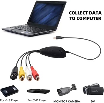 USB 2.0 RCA S-Video Video Yakalama Kartı kayıt VCR VHS TV Kutusu DVD Oynatıcı Hi8 HD Kamera Analog Video Kaynağı PC Windows için
