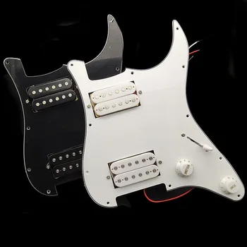 Yüklü Kablolu HH Pickguard Humbucker Pickup Montaj Seti Elektro Gitar Aksesuarları Beyaz / Siyah