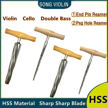 Yüksek kaliteli Keman / viyola / Viyolonsel peg Delik raybası + Viyolonsel / kontrbas sonu pin raybası HSS Bıçak, Luthier Yapma tamir araçları