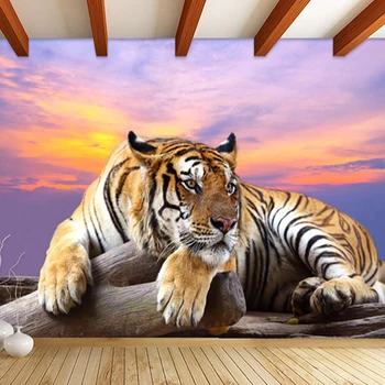 Özel Fotoğraf Duvar Kağıdı Kaplan Hayvan Duvar Kağıtları 3D Büyük Duvar Yatak Odası Oturma Odası Kanepe TV Zemin 3D Duvar Resimleri Duvar Kağıdı Rulo