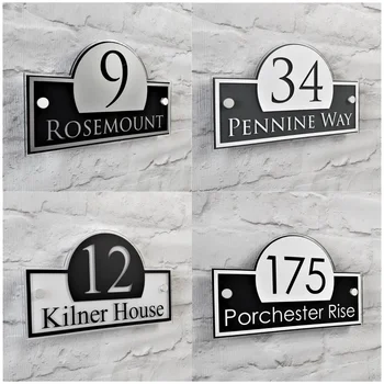 Özelleştirilmiş Son Tarzı Ev İşaretleri Adres Plaketleri Kapı Numaraları Kişiselleştirilmiş / See Renk Seçenekleri