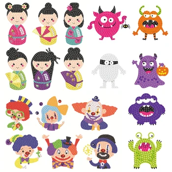 Kolay Elmas Boyama Kitleri Çocuklar için Karikatür japon animesi 5D Elmas Etiket Boya DIY Sanat El Sanatları Çocuklar için